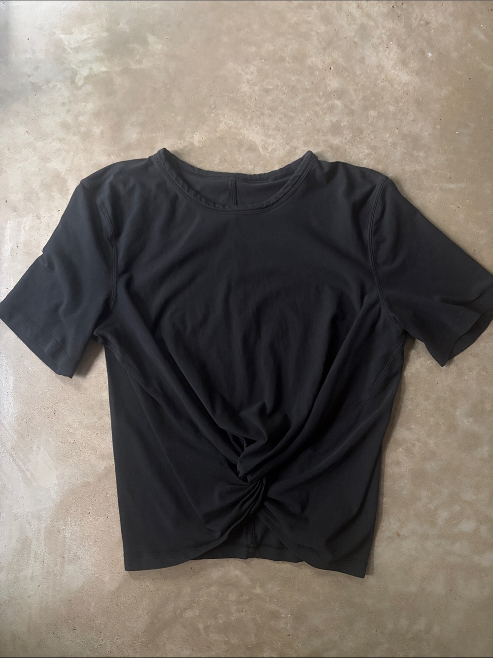 Lululemon Black Twist-Front Short Sleeve Top